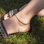 Chaîne de cheville Leaf (Acier doré)