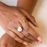 Bague Abeja (Acier doré)