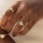 Bague Alvéria (Acier doré)