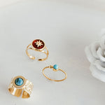 Bague Spoutnik (Acier doré)